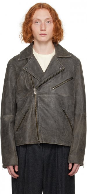 Черная кожаная куртка Cobain, потертая Samsøe