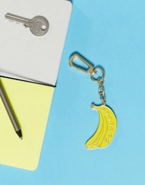Брелок для ключей с эмалированным бананом Skinnydip. Цвет: мульти