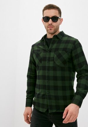 Рубашка Urban Classics Checked Flanell Shirt. Цвет: зеленый