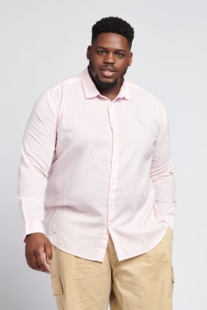 Свободная рубашка с длинными рукавами из смесового льна , розовый U.S. Polo Assn