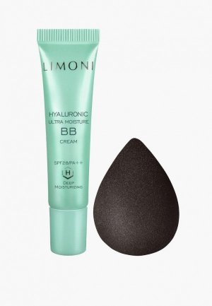 BB-Крем Limoni Hyaluronic Ultra Moisture BB Cream SPF28 PA+++ и Спонж для макияжа. Цвет: бежевый