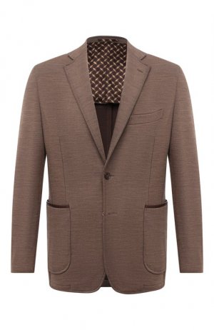 Шерстяной пиджак Zilli. Цвет: коричневый