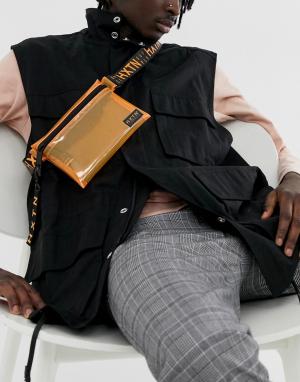 Оранжевая прозрачная сумка-кошелек через плечо Supply HXTN. Цвет: оранжевый