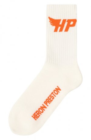 Хлопковые носки Heron Preston. Цвет: белый