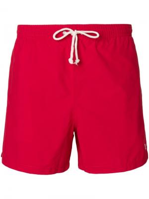 Плавательные шорты с вышитым логотипом Maison Kitsuné. Цвет: красный