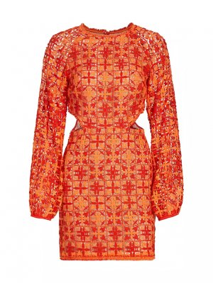 Платье Janis из смесового хлопка, связанное крючком , красный Silvia Tcherassi