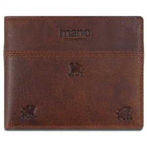 Бумажник Don Leon, натуральная кожа в коричневом цвете, 12 х 9,5 см Mano. Цвет: коричневый