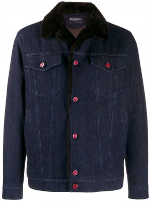 Джинсовая куртка узкого кроя Kiton. Цвет: синий