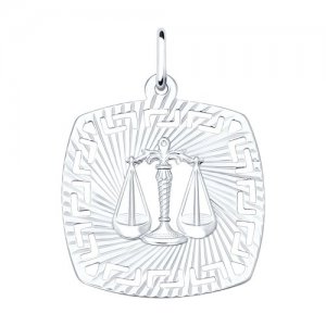 Подвеска знак зодиака из серебра с алмазной гранью SOKOLOV