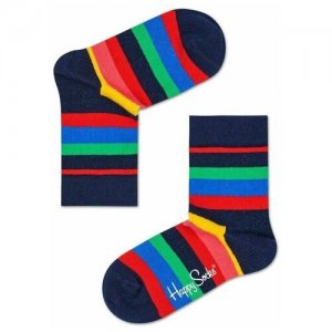 Носки Kids Stripe Sock, 24 пар, размер 2-3Y, мультиколор, синий Happy Socks. Цвет: микс/темно-синий