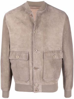Band-collar leather jacket Salvatore Santoro. Цвет: бежевый
