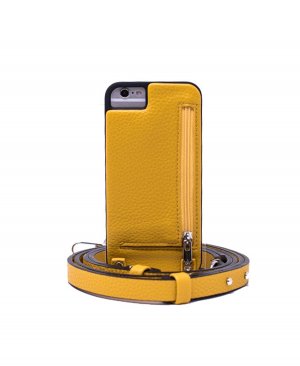 Чехол для iPhone через плечо 6, 6S, 7, 8 или SE с бумажником на ремешке, желтый Hera Cases