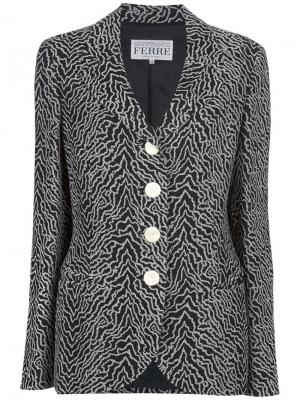 Удлинённый пиджак-пальто Gianfranco Ferre Vintage. Цвет: чёрный