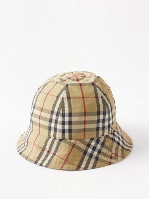 Клетчатая парусиновая шляпа-ведро , бежевый Burberry