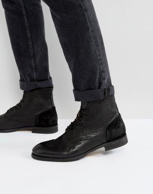 Кожаные ботинки на шнуровке H By Hudson Yoakley. Цвет: черный