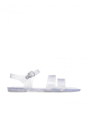 Серебристые силиконовые сандалии с блестками Seven Juju. Цвет: серебряный