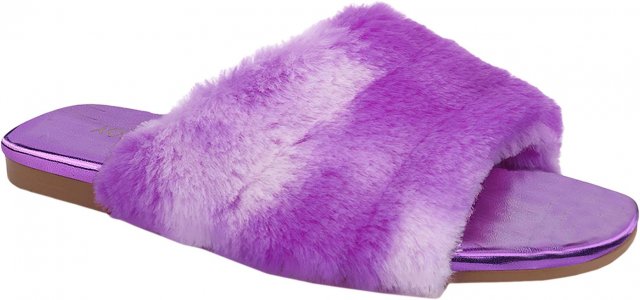 Сандалии на плоской подошве Miss Nora , цвет Purple Faux Fur Yosi Samra