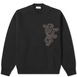 Джемпер Logo Crew Knit, черный/серый Off-White