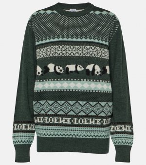 Жаккардовый свитер x suna fujita из смесовой шерсти , мультиколор Loewe