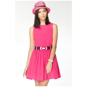 Летнее платье с вышитым поясом и вырезами на спине (6749, розовый, размер: 46) VIAGGIO. Цвет: розовый