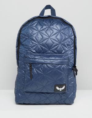 Стеганый рюкзак с карманом спереди Brave Soul. Цвет: синий