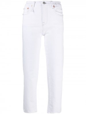 Укороченные джинсы скинни R13. Цвет: белый