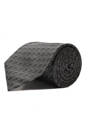 Шелковый галстук Zilli. Цвет: серый