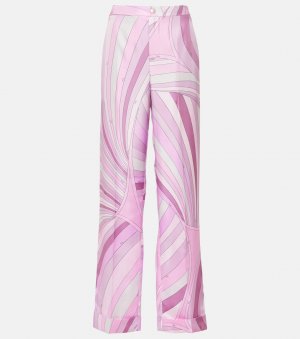 Прямые брюки iride из шелкового твила , розовый Pucci