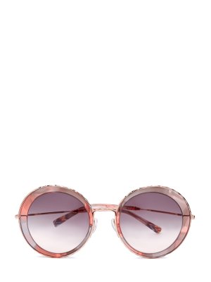 Солнцезащитные очки с запаянным принтом и градиентными линзами MISSONI. Цвет: розовый