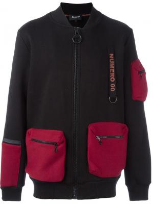 Куртка-бомбер с карманами на молнии Numero00. Цвет: чёрный