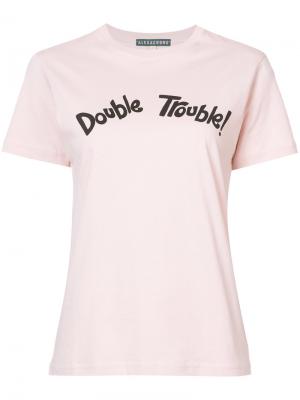 Футболка Double Trouble! Alexa Chung. Цвет: розовый и фиолетовый