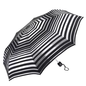 Зонт женский L354 черный/полосы Fulton