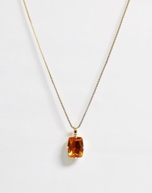 Ожерелье с подвеской-камнем -Золотой Krystal London