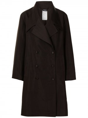 Двубортное пальто 1998-го года Chanel Pre-Owned. Цвет: коричневый