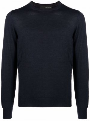 Шерстяной свитер с круглым вырезом Tagliatore. Цвет: синий