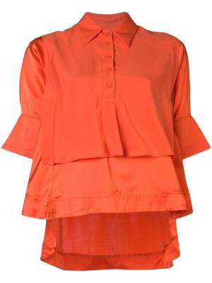 Двухслойная блузка Carven. Цвет: оранжевый