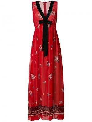 Длинное платье с цветочным принтом Philosophy Di Lorenzo Serafini. Цвет: красный