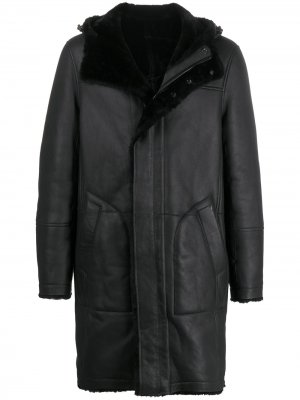 Длинное пальто с капюшоном Yves Salomon. Цвет: черный