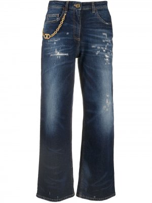 Укороченные джинсы широкого кроя Elisabetta Franchi. Цвет: синий