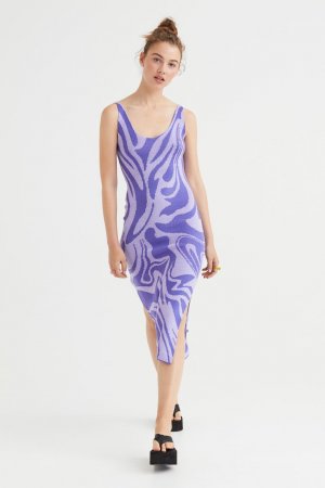 Вязаное платье , фиолетовый/узор H&M