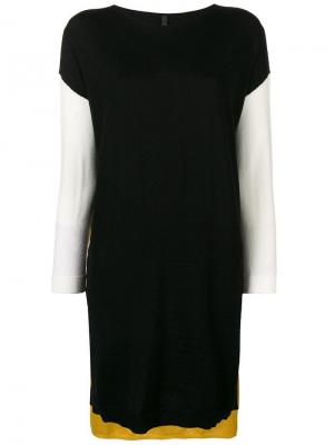 Платье-свитер в стиле колор-блок Pierantoniogaspari. Цвет: черный