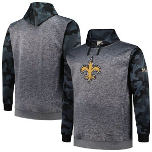 Мужской пуловер с капюшоном и камуфляжным принтом Heather Charcoal New Orleans Saints Fanatics