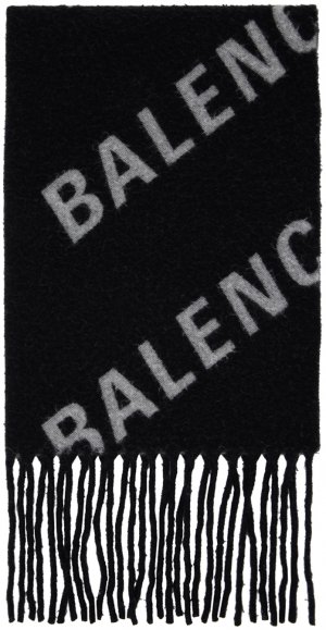 Черный сплошной шарф-одеяло Balenciaga