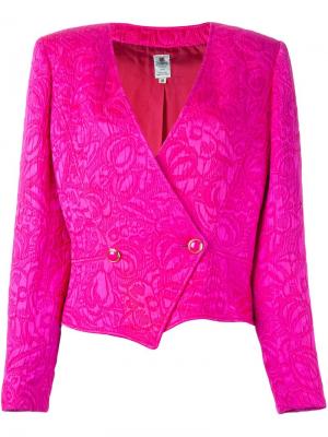 Пиджак с цветочным узором Emanuel Ungaro Vintage. Цвет: розовый и фиолетовый