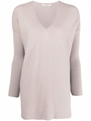 V-neck long-sleeved T-shirt Gentry Portofino. Цвет: бежевый