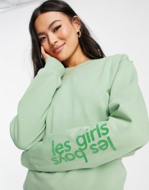 Светлый шалфейно-зеленый свитшот -Зеленый цвет Les Girls Boys