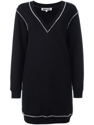 Rhinestone trim sweatshirt dress McQ Alexander McQueen. Цвет: чёрный