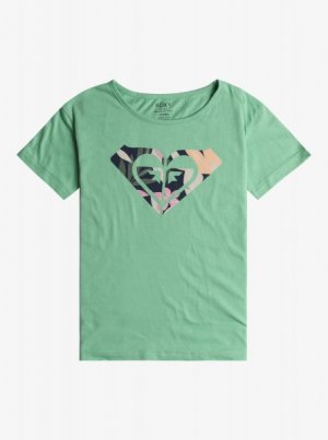 Свободная детская футболка Day And Night (4-16 лет) Roxy. Цвет: zephyr green