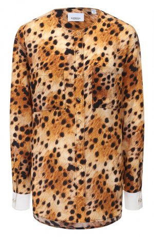 Шелковая блузка Burberry. Цвет: леопардовый