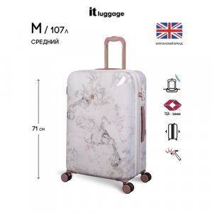 Чемодан , 107 л, размер M+, золотой, розовый IT Luggage. Цвет: золотистый/розовый